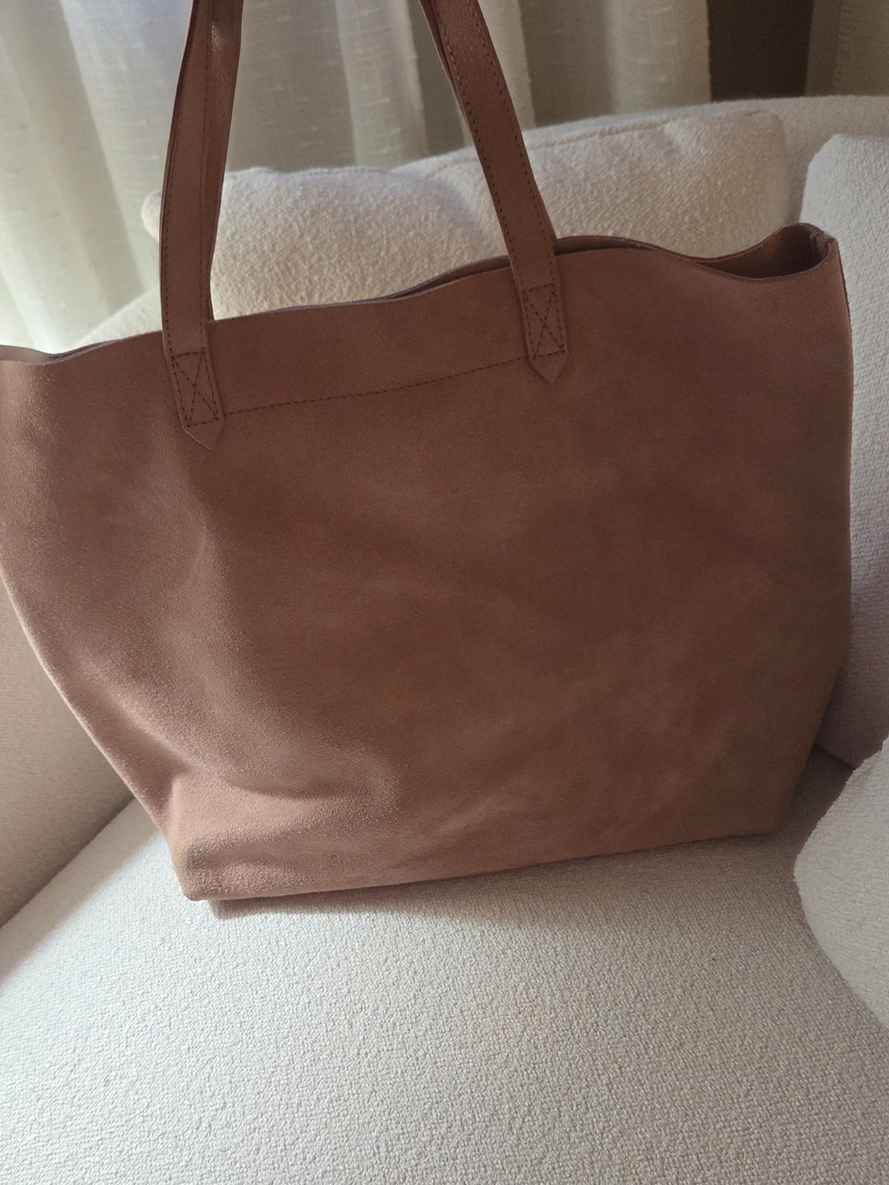 Madewell Suede Transport Tote in Nude Beige - Picture 2 of 6